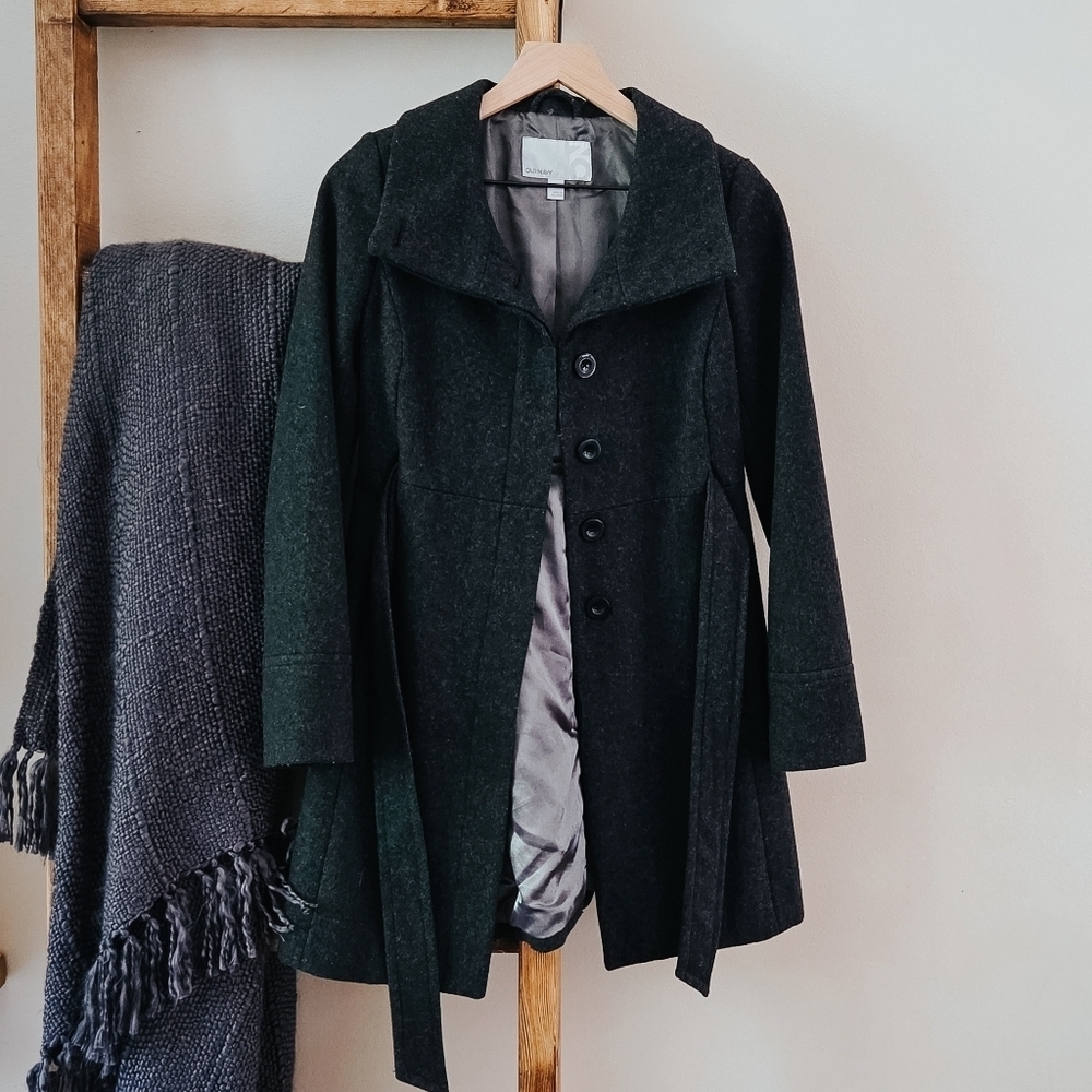 Old Navy Charcoal Gray Wool-Blend Coat (Size XS)